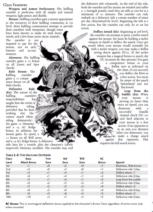 Prestige Class Halfling Outrider