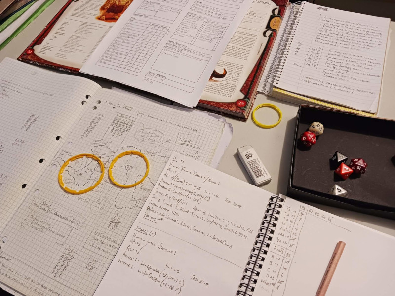 My solo gaming set up for D&D 3.0