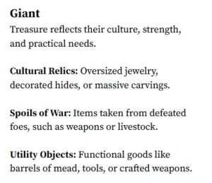 Giants Treasure Listing