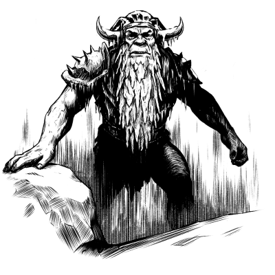 Line art of a Frost Giant