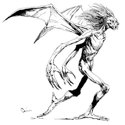 Carrion Harpy line art image