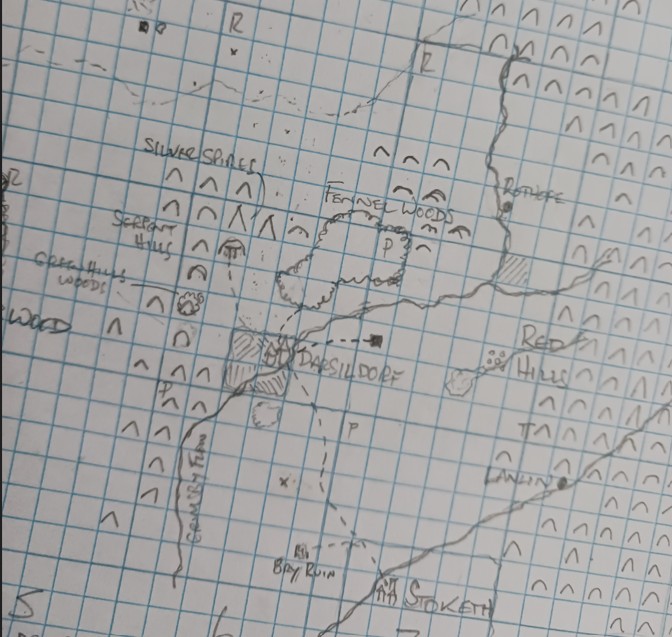 hand-drawn fantasy map
